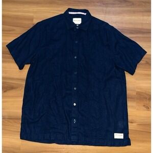 Mens Scotch & Soda Linen Blend Button Down Short Sleeve Shirt